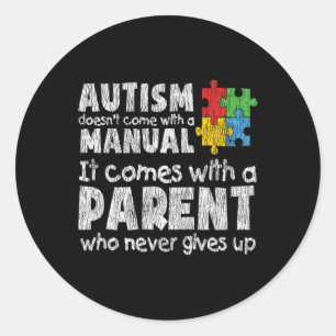 Autism Awareness Mam Dad Parents Autistic Kinder A Ronde Sticker