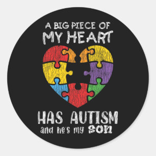 Autism Awareness Mam Dad Parents Autistic Kinder A Ronde Sticker