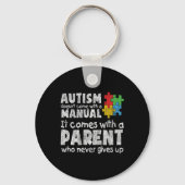 Autism Awareness Mam Dad Parents Autistic Kinder A Sleutelhanger (Achterkant)