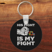 Autism Awareness Mam Dad Parents Autistic Kinder A Sleutelhanger (Achterkant)