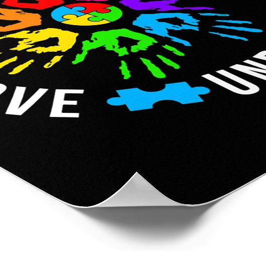 Autism Awareness MAMA Autistic Love Accepteren Poster (Hoek)