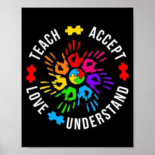 Autism Awareness MAMA Autistic Love Accepteren Poster (Voorkant)