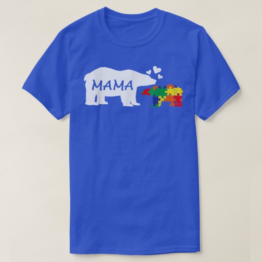 Autism Awareness Mama Beer Puzzle Piece Autistic M T-shirt (Design voorkant)