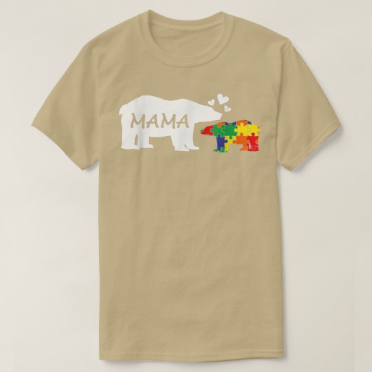Autism Awareness Mama Beer Puzzle Piece Autistic M T-shirt (Design voorkant)