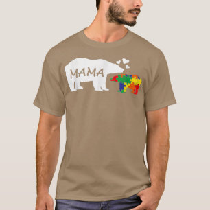 Autism Awareness Mama Beer Puzzle Piece Autistic M T-shirt