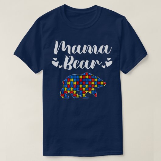 Autism Awareness Mama Beer Puzzle Piece Autistic M T-shirt (Design voorkant)