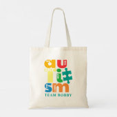 Autism Awareness Matching Family Team Custom Tote Bag (Achterkant)