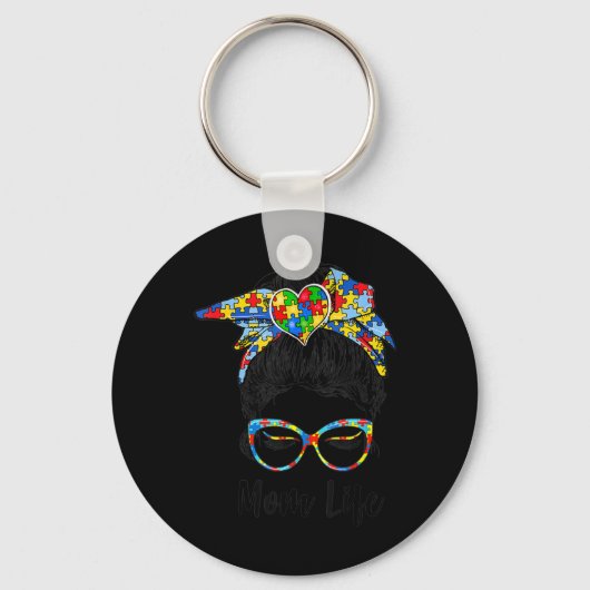 Autism Awareness Mom Life Shirts Women Mo Sleutelhanger (Voorkant)