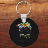 Autism Awareness Mom Life Shirts Women Mo Sleutelhanger (Voorkant)