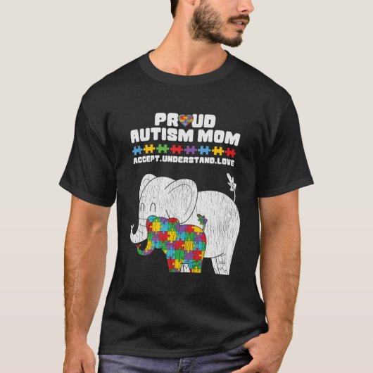 Autism Awareness Mom Proud Autistic Son Daughter E T-shirt (Voorkant)