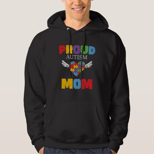 Autism Awareness Mom Proud Autistic Son Daughter M Hoodie (Voorkant)
