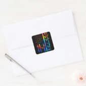 Autism Awareness Month American Flag Mama Vierkante Sticker (Envelop)