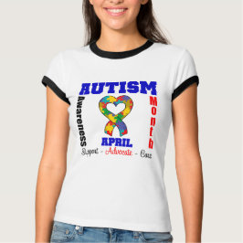 Autism Awareness Month Heart Ribbon T-shirt