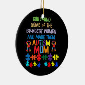 Autism Awareness Month Ma Moeder Rainbow Keramisch Ornament (Rechts)