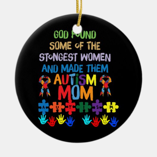 Autism Awareness Month Ma Moeder Rainbow Keramisch Ornament (Voorkant)
