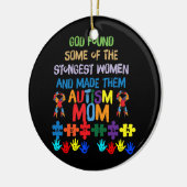 Autism Awareness Month Ma Moeder Rainbow Keramisch Ornament (Links)
