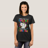 Autism Awareness Month Mama Papa Elephant Love Nee T-shirt (Voorkant volledig)