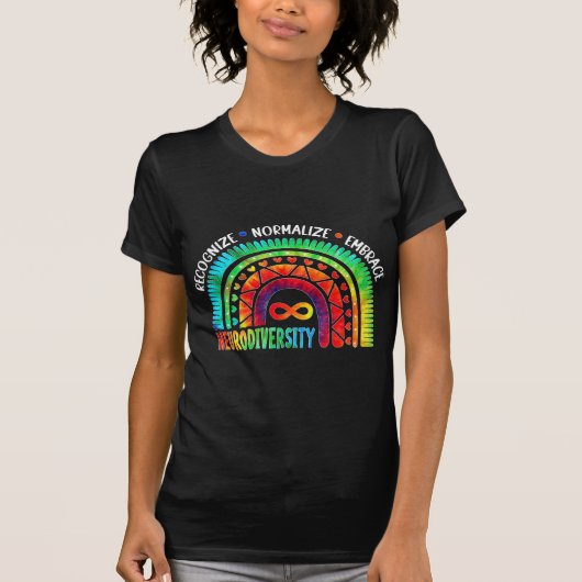 Autism Awareness Month Neurodiversity Rainbow Tie  T-shirt (Voorkant)