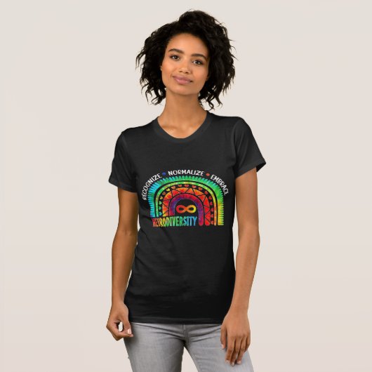 Autism Awareness Month Neurodiversity Rainbow Tie T-shirt (Voorkant volledig)
