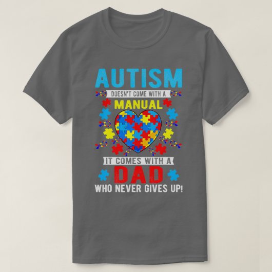 Autism Awareness Month Proud Autism Dad Papa Suppo T-shirt (Design voorkant)