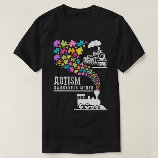 Autism Awareness Month Puzzles Train T-shirt (Design voorkant)