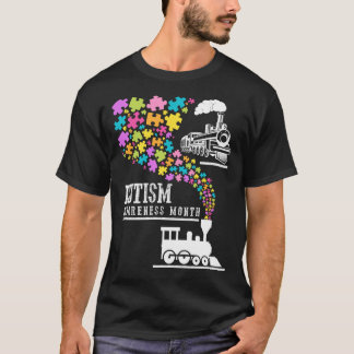 Autism Awareness Month Puzzles Train T-shirt