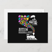 Autism Awareness Month Puzzles Train T shirt Uitnodiging Briefkaart (Voorkant / Achterkant)