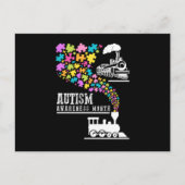 Autism Awareness Month Puzzles Train T shirt Uitnodiging Briefkaart (Voorkant)
