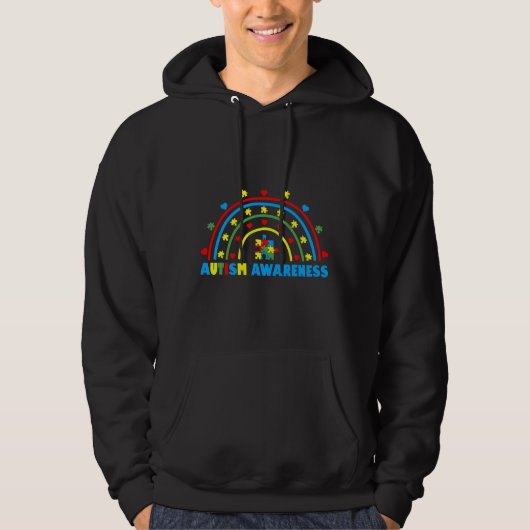 Autism Awareness Month Ribbon Puzzle Difference Hoodie (Voorkant)