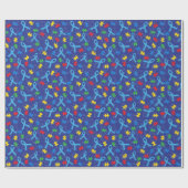 Autism Awareness Month Ribbon Puzzle Pattern Cadeaupapier (Vlak)