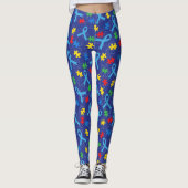 Autism Awareness Month Ribbon Puzzle Pattern Leggings (Voorkant)