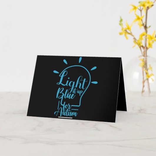Autism Awareness Month Support Light It Up Blue Kaart (Gele Bloem)