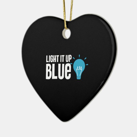 Autism Awareness Month Support Light It Up Blue Keramisch Ornament (Links)