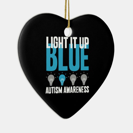 Autism Awareness Month Support Light It Up Blue Keramisch Ornament (Rechts)