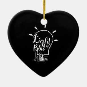 Autism Awareness Month Support Light It Up Blue Keramisch Ornament