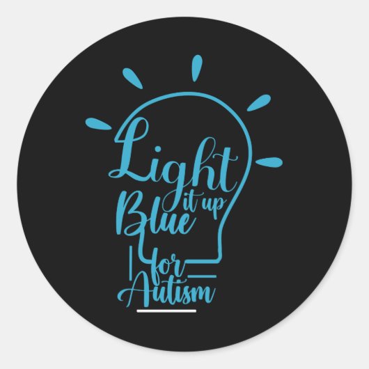 Autism Awareness Month Support Light It Up Blue Ronde Sticker (Voorkant)