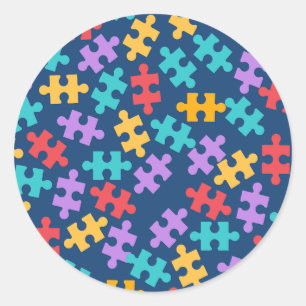 Autism Awareness Month Support Puzzle Piece Ronde Sticker