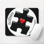 Autism Awareness Mousepad - Black Muismat (Met muis)