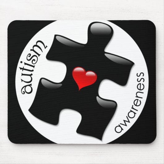 Autism Awareness Mousepad - Black Muismat (Voorkant)