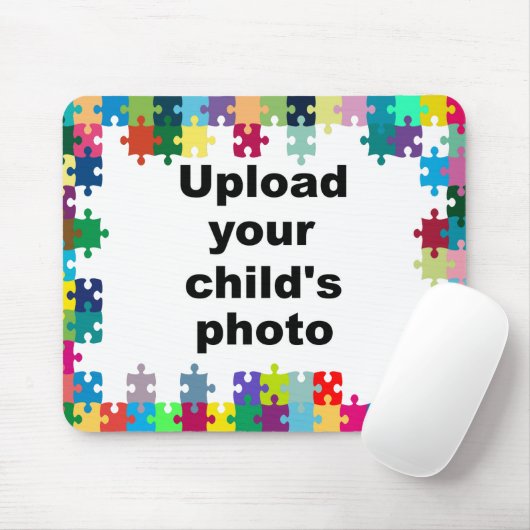 Autism Awareness Mousepad Puzzle Lijst past zich a Muismat (Met muis)