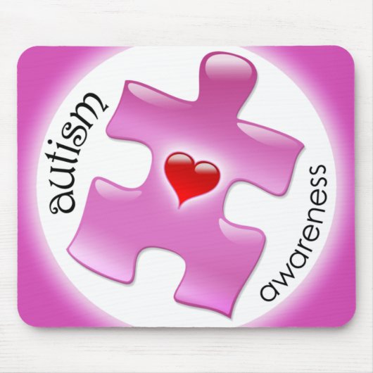 Autism Awareness Mousepad - Roze Muismat (Voorkant)