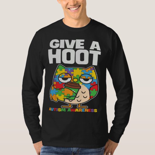Autism Awareness Owl Give A Hoot Support Autism T-shirt (Voorkant)