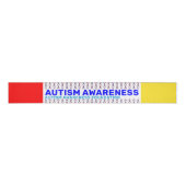 Autism Awareness Pattern Ribbon Grosgrain Lint (Voorkant)