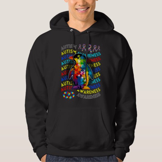 Autism Awareness Penguin For Teacher Autism Moms D Hoodie (Voorkant)