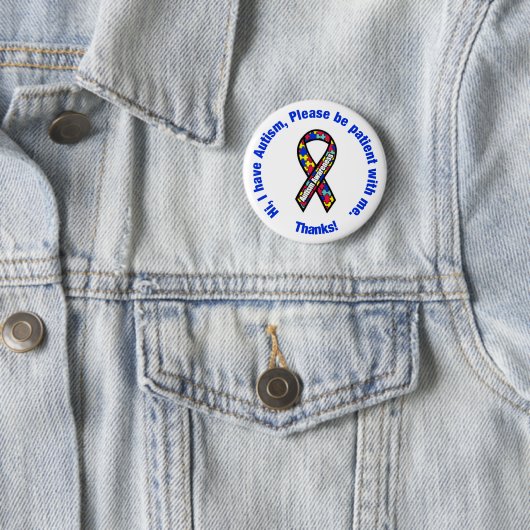 Autism Awareness Pin / Button Badge (In situ)