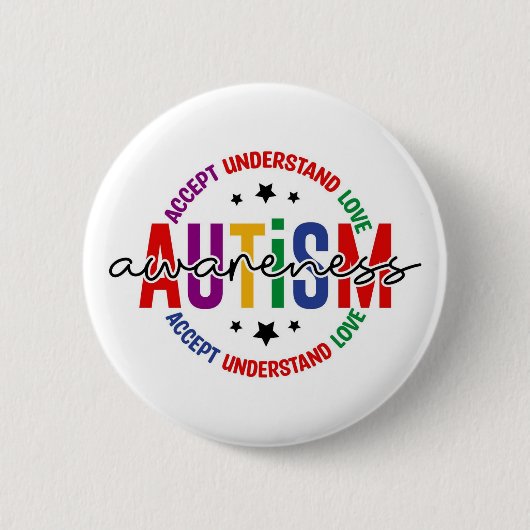 Autism Awareness Pin – Support & Acceptance Button (Voorkant)
