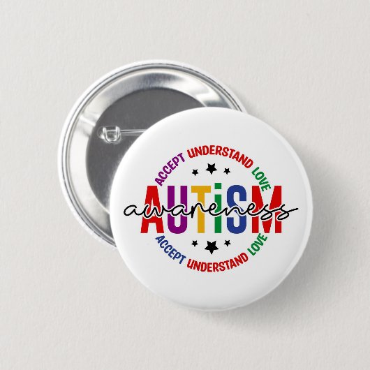 Autism Awareness Pin – Support & Acceptance Button (Voorkant /achterkant)