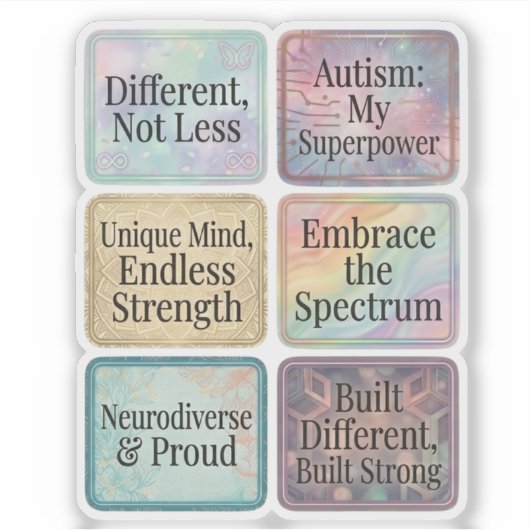 Autism Awareness – Positive Affirmation Quotes Sticker (Voorkant)