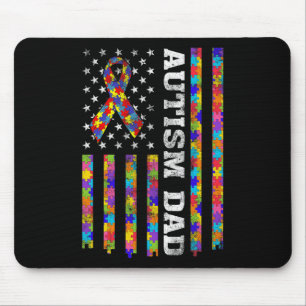 Autism Awareness Proud Autism Dad Usa Flag Muismat
