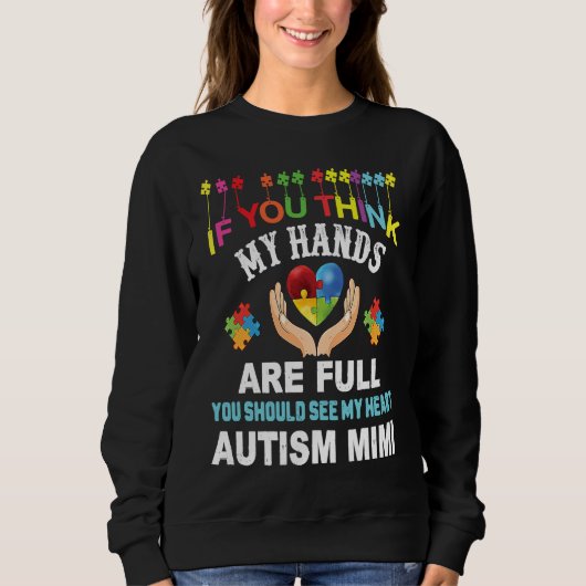 Autism Awareness Proud Autism Mimi Love Heart Puzz Trui (Voorkant)
